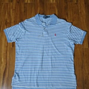 Vintage Polo by Ralph Lauren Blue Striped Men's Shirt Size XXL